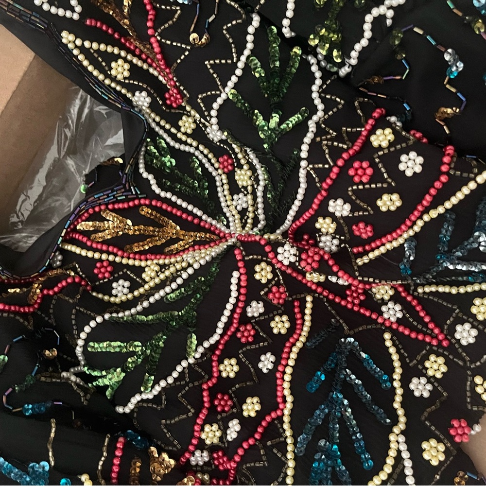 Vintage Beaded Gown, Sequin Dress, size Small / 2 - Picture 7 of 8